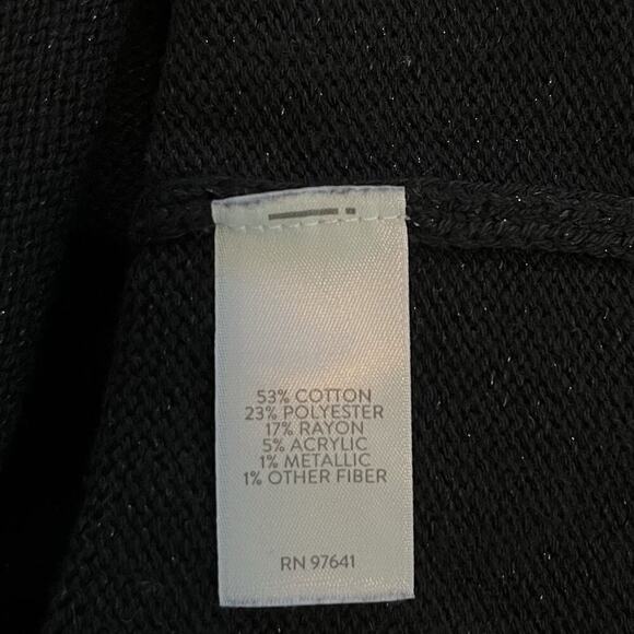 J Jill‎ Nordic Fair Isle Cotton Blend Sweater Size XLP Black Ski Grandmacore - Picture 7 of 8